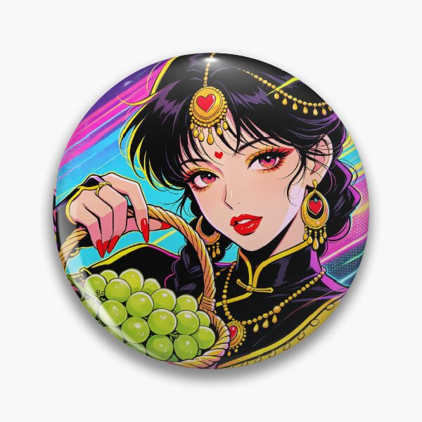 Item preview, Neon Heart Princess & Green Grapes Retro Pop Art designed and sold by Bondingbonding.