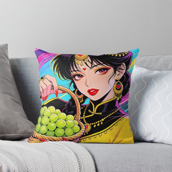 Item preview, Neon Heart Princess & Green Grapes Retro Pop Art designed and sold by Bondingbonding.