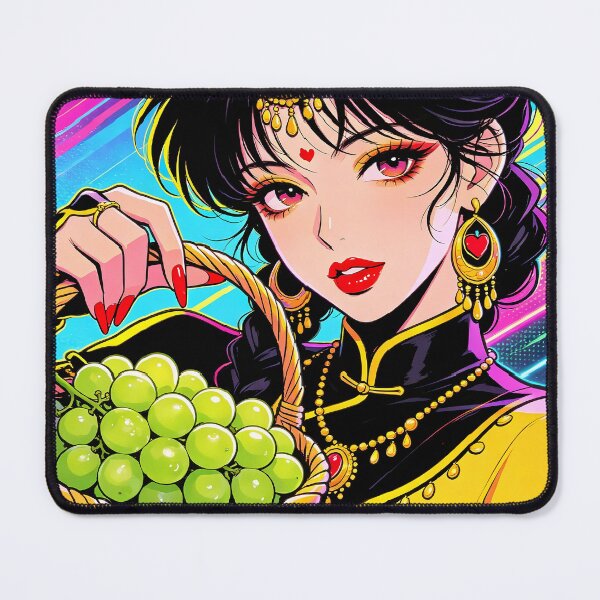 Item preview, Neon Heart Princess & Green Grapes Retro Pop Art designed and sold by Bondingbonding.