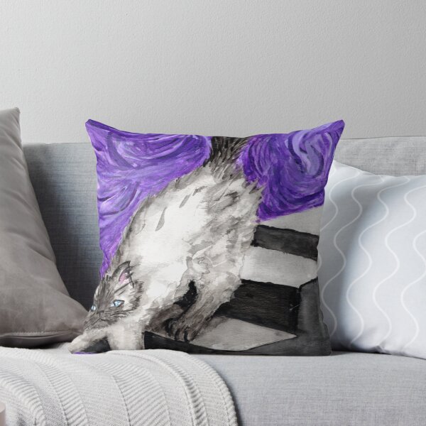 Item preview, Burmese cat on the stairs purple fun designed and sold by InitiallyNO.