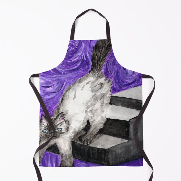 Item preview, Burmese cat on the stairs purple fun designed and sold by InitiallyNO.
