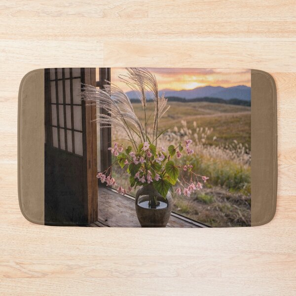 Item preview, Serene Japanese Autumn Ikebana at Sunset designed and sold by conohitoAI-ArtGallery.