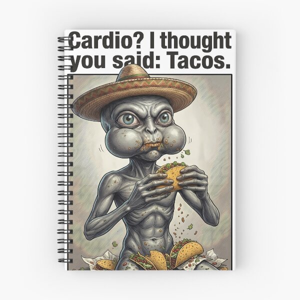 Item preview, "Cardio? I thought you said: Tacos." – Funny Alien Fitness T-Shirt designed and sold by NexxaStoree.