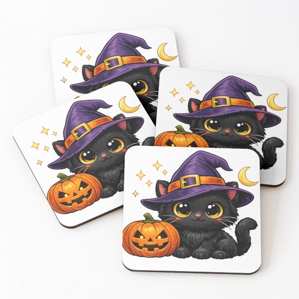 Item preview, Cute Black Cat Witch Halloween Pumpkin Kawaii Spooky Fall Design designed and sold by AMIR PRO .