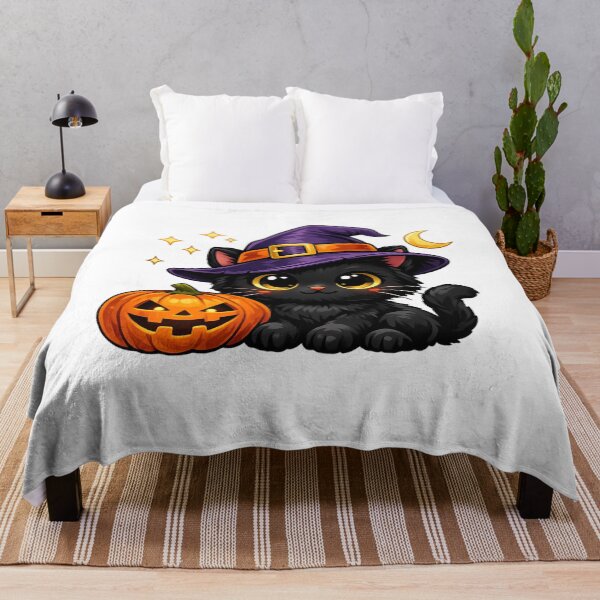 Item preview, Cute Black Cat Witch Halloween Pumpkin Kawaii Spooky Fall Design designed and sold by AMIR PRO .