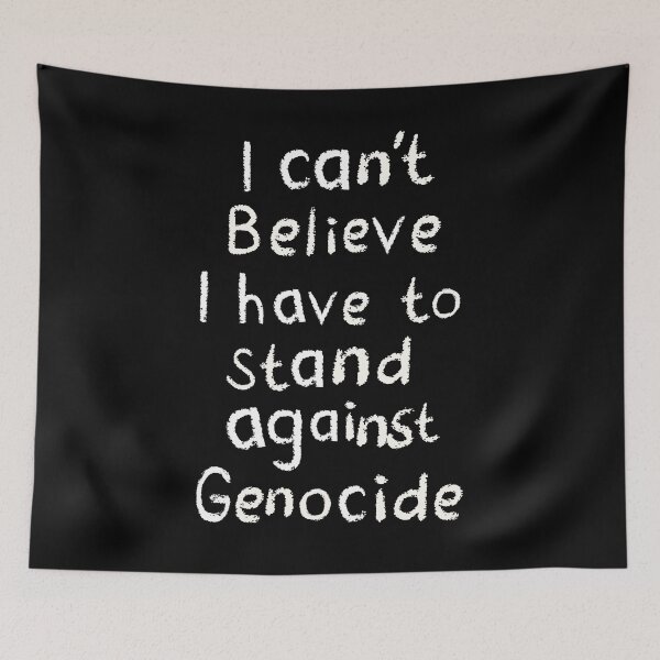 Item preview, I Can't Believe I Have To Stand Against Genocide - Chalk d- Anti-War, Kids Art, Sad Face - Human Rights Activist - Free Palestine Protest designed and sold by Forbidden Merch.