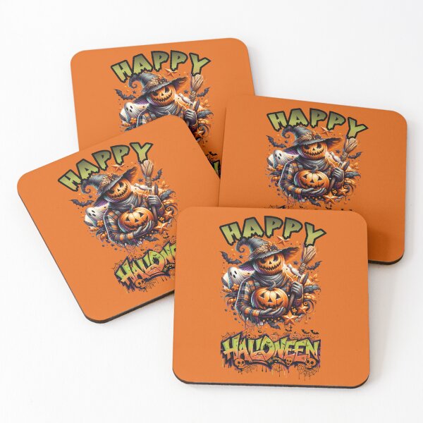 Item preview, Happy Halloween Evil Scarecrow Pumpkin Spooky Graphic Tee designed and sold by R&BApparel.