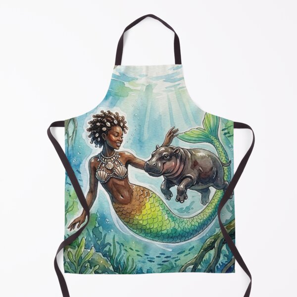 Item preview, Mermaid Swimming with a Pygmy Hippo designed and sold by Bellewood222.