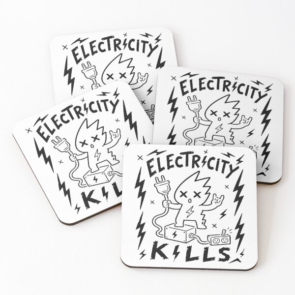 Item preview, Electricity Kills Cute Lightning Mascot Hand Drawn Doodle Sticker designed and sold by Abidel.