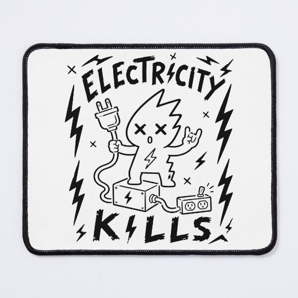 Item preview, Electricity Kills Cute Lightning Mascot Hand Drawn Doodle Sticker designed and sold by Abidel.