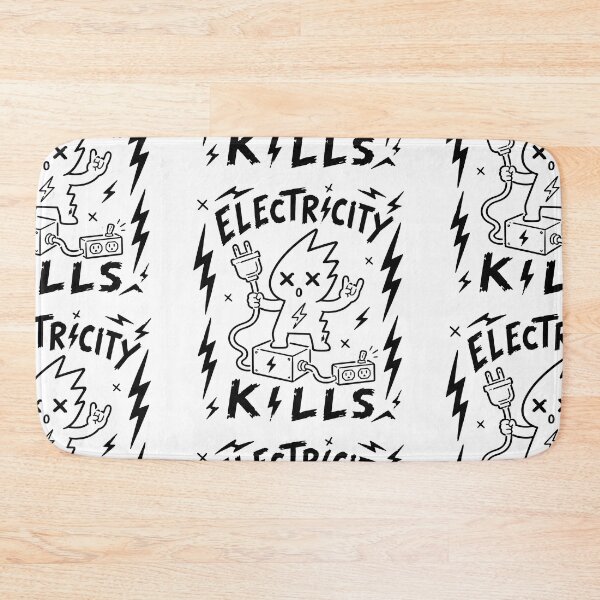 Item preview, Electricity Kills Cute Lightning Mascot Hand Drawn Doodle Sticker designed and sold by Abidel.