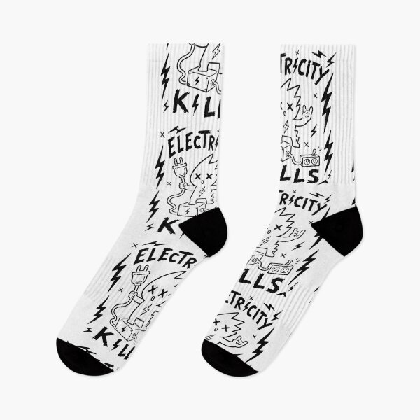 Item preview, Electricity Kills Cute Lightning Mascot Hand Drawn Doodle Sticker designed and sold by Abidel.