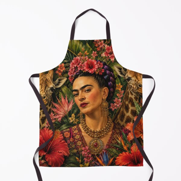 Item preview, Frida Kahlo Safari Garden Giraffes Tropical Flowers & Botanical Portrair designed and sold by Muycote.