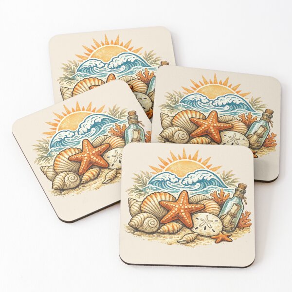 Item preview, Vintage Coastal Treasures Seashell and Starfish Beach Art designed and sold by Myra365Art.