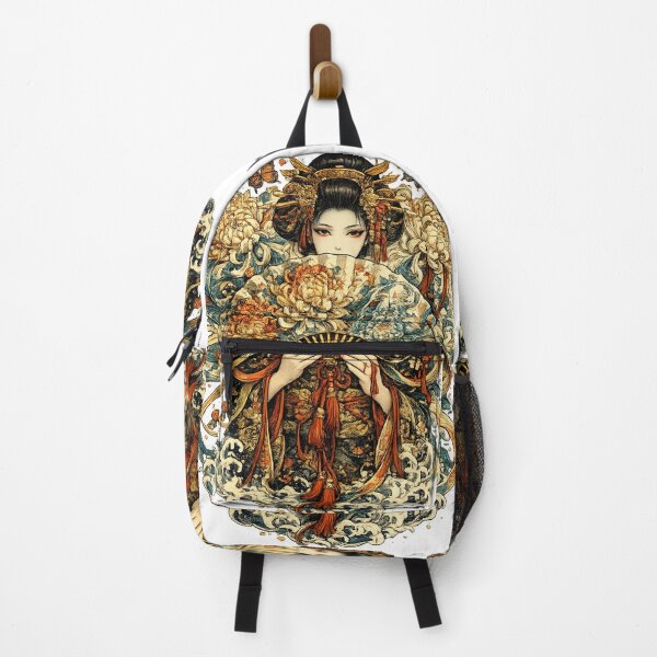 Item preview, The Chrysanthemum Fan | Elegant Japanese Geisha Floral Illustration designed and sold by Substance_life.