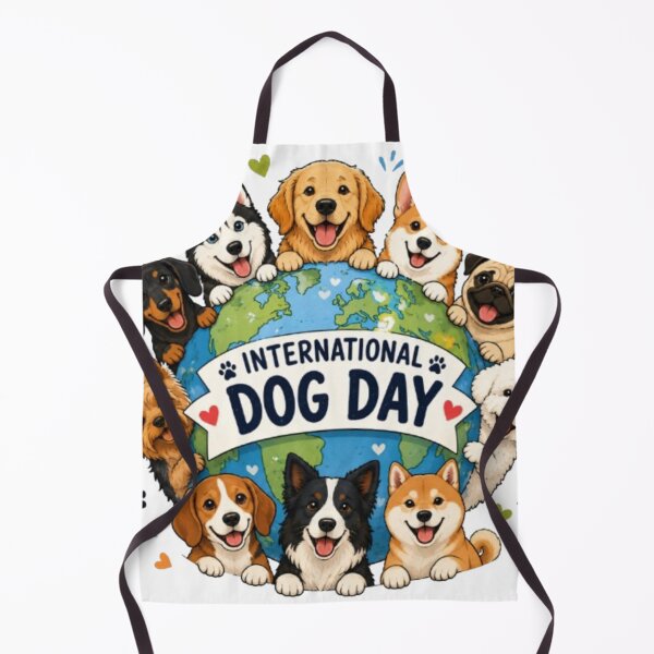 Item preview, International Dog Day Around the World | Cute Dogs Globe Illustration | Dog Lover Sticker designed and sold by GRYFFWEAR.