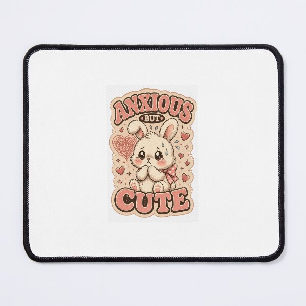 Item preview, Anxious But Cute Bunny | Funny Cute Anxiety & Overthinking Animal Sticker & T-Shirt designed and sold by Pixel Alchemy1.