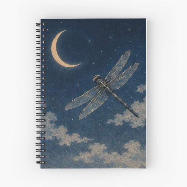Item preview, Dragonfly Beneath Crescent Moon designed and sold by  Silent Japan Studio.