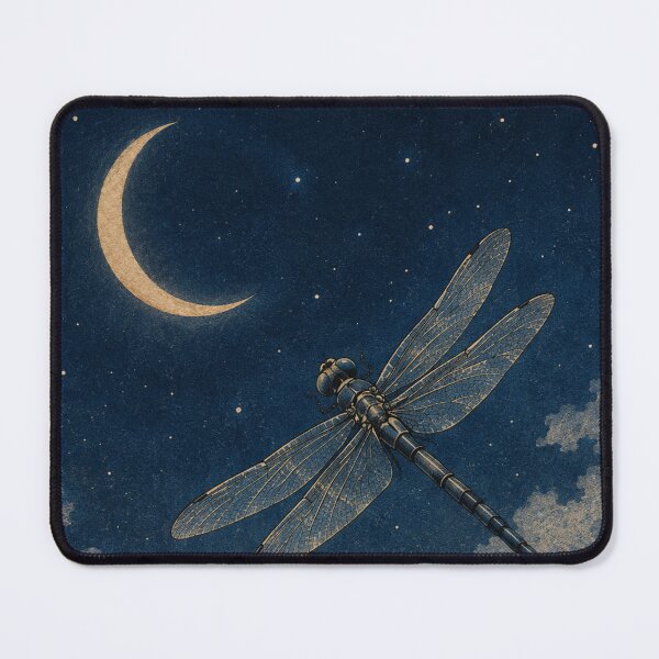 Item preview, Dragonfly Beneath Crescent Moon designed and sold by Silent Japan Studio.