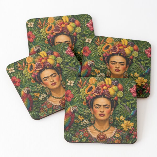 Item preview, Frida Kahlo Tropical Fruit Crown with Macaw & Hummingbird designed and sold by Muycote.