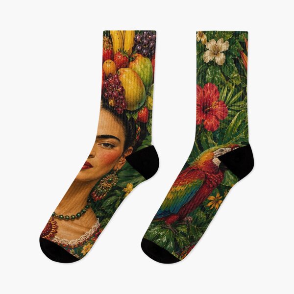 Item preview, Frida Kahlo Tropical Fruit Crown with Macaw & Hummingbird designed and sold by Muycote.