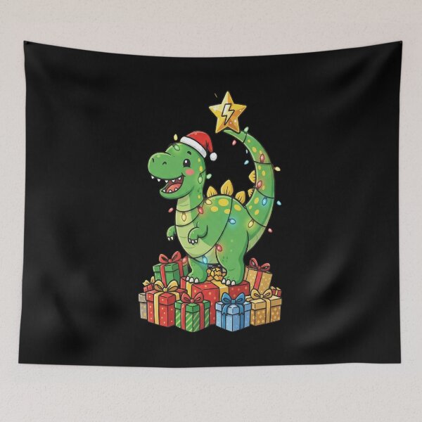 Item preview, Christmas Tree Rex Dinosaur Tangled in Xmas Lights designed and sold by Barbara8266.