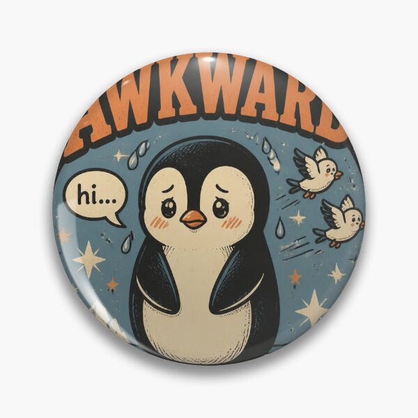 Item preview, Socially Awkward Penguin | Funny Cute Introvert & Shy Animal Meme Sticker & T-Shirt designed and sold by Pixel Alchemy1.