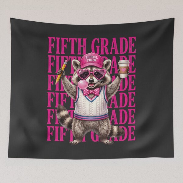 Item preview, Funny 5th Grade Teacher Feral Raccoon Back to School designed and sold by viectory.