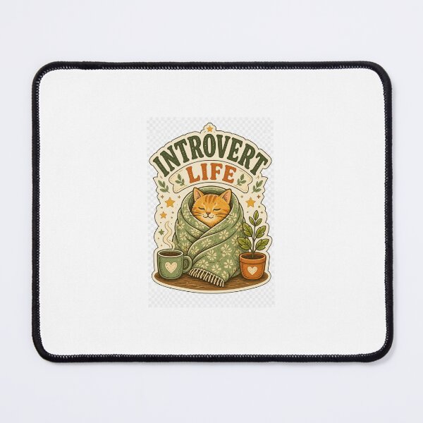 Item preview, Introvert Life Cat | Funny Cute Introvert Cat & Homebody Meme Sticker & T-Shirt designed and sold by Pixel Alchemy1.