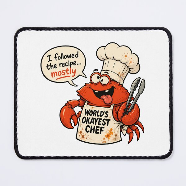 Item preview, Worlds Okayest Chef Crab Cartoon Cooking Humor designed and sold by chattsuede.