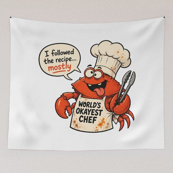 Item preview, Worlds Okayest Chef Crab Cartoon Cooking Humor designed and sold by chattsuede.