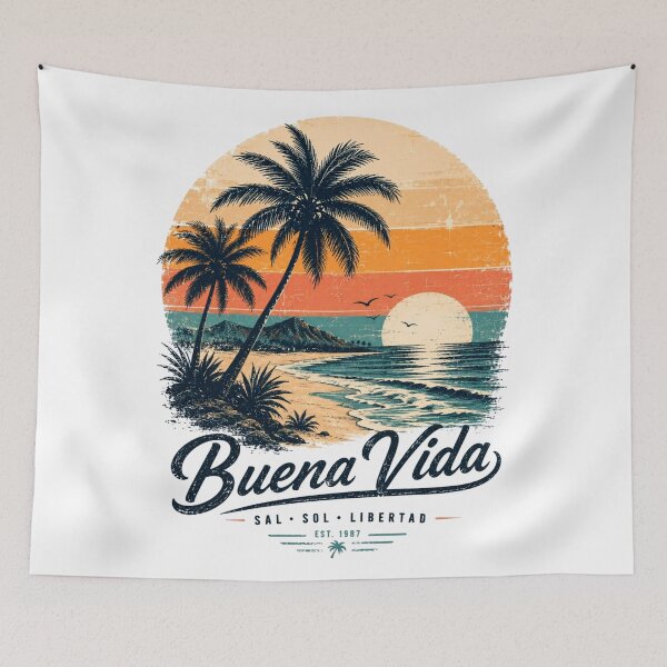 Item preview, Good Life – Vintage Tropical Beach | Retro Surf T-Shirt, Salt, Sun and Freedom designed and sold by victorstudioart.