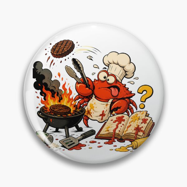 Item preview, Chaotic Crab Chef BBQ Comical Cookout Scene designed and sold by chattsuede.