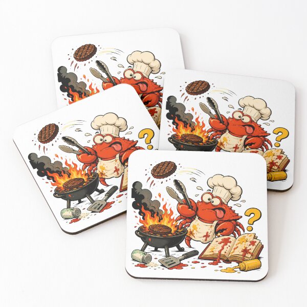 Item preview, Chaotic Crab Chef BBQ Comical Cookout Scene designed and sold by chattsuede.