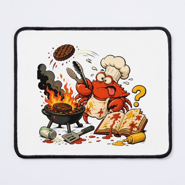 Item preview, Chaotic Crab Chef BBQ Comical Cookout Scene designed and sold by chattsuede.