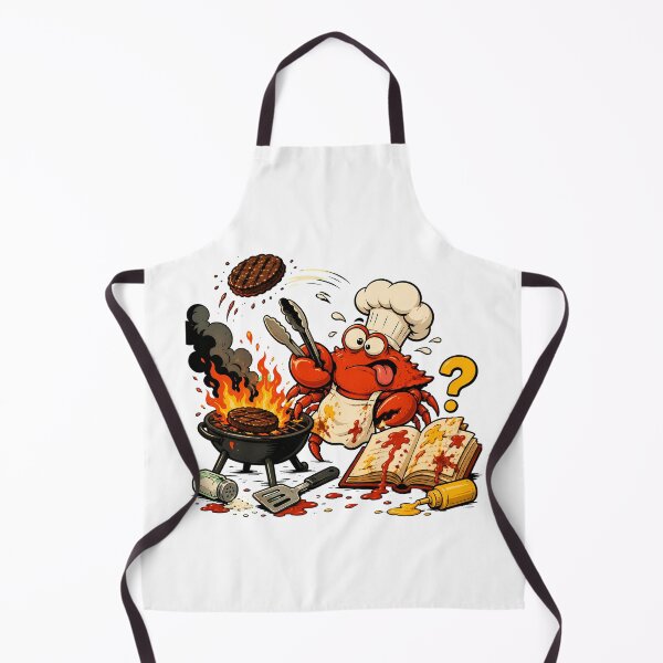 Item preview, Chaotic Crab Chef BBQ Comical Cookout Scene designed and sold by chattsuede.