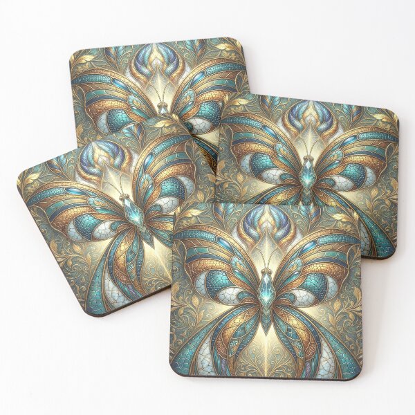 Item preview, Jeweled Butterfly Against Golden Flora designed and sold by Frackxion.