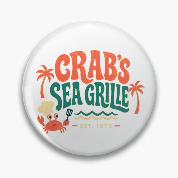 Item preview, Crab's Grille 1975 Cartoon Crab Chef Beach designed and sold by chattsuede.