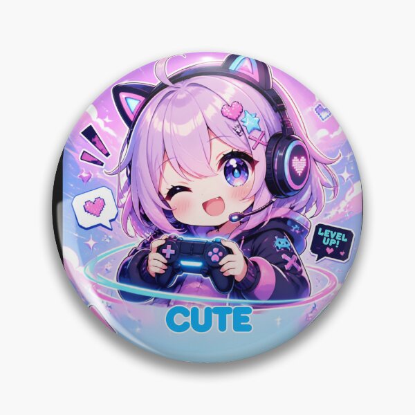 Item preview, Cute Gamer Girl – Kawaii Chibi Gaming Anime designed and sold by Revyra Design .