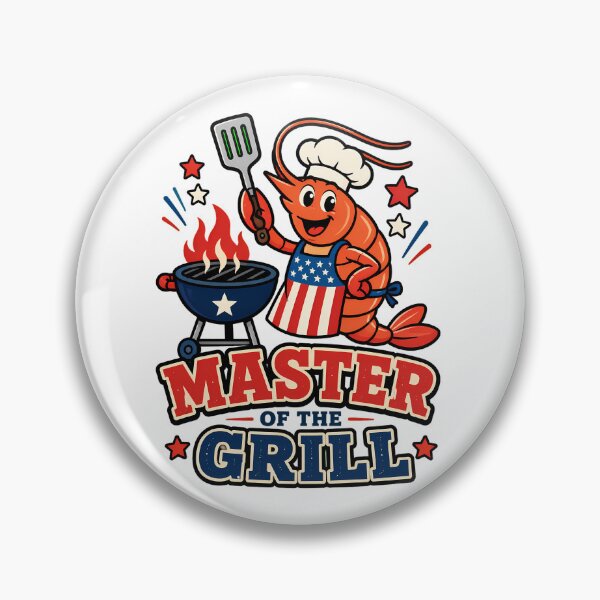 Item preview, Shrimp Master of the Grill Patriotic Chef Mascot designed and sold by chattsuede.