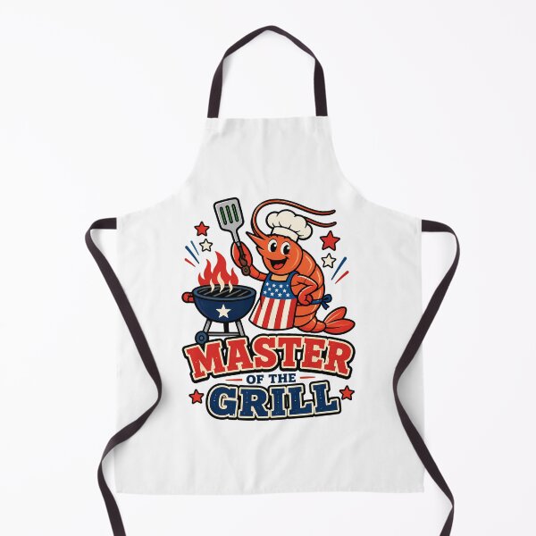 Item preview, Shrimp Master of the Grill Patriotic Chef Mascot designed and sold by chattsuede.