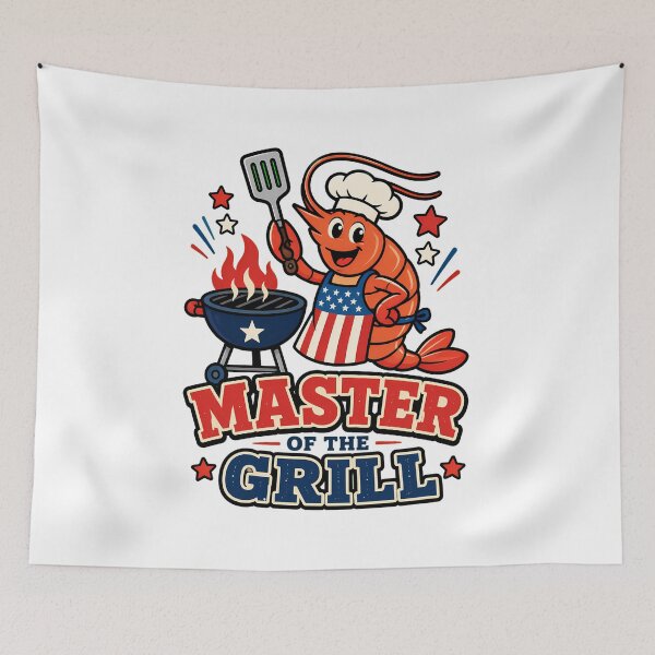 Item preview, Shrimp Master of the Grill Patriotic Chef Mascot designed and sold by chattsuede.