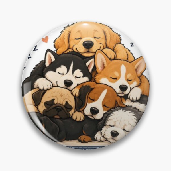 Item preview, International Dog Day Sleeping Puppies | Cozy Dog Pile | Cute Dog Sticker designed and sold by GRYFFWEAR.