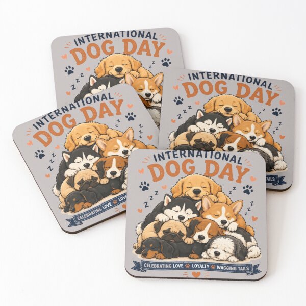 Item preview, International Dog Day Sleeping Puppies | Cozy Dog Pile | Cute Dog Sticker designed and sold by GRYFFWEAR.