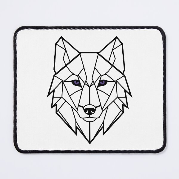 Item preview, Geometric Wolf Head – Minimalist Wildlife Black Line Art designed and sold by Shadow's Den.