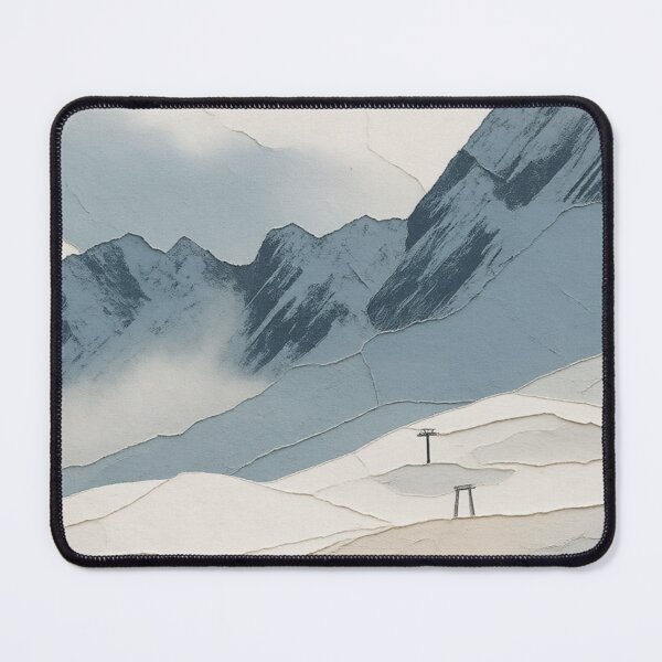 Item preview, Ski Lift Towers on Snowy Mountain Resort Slope Illustration designed and sold by BlueBerry45.