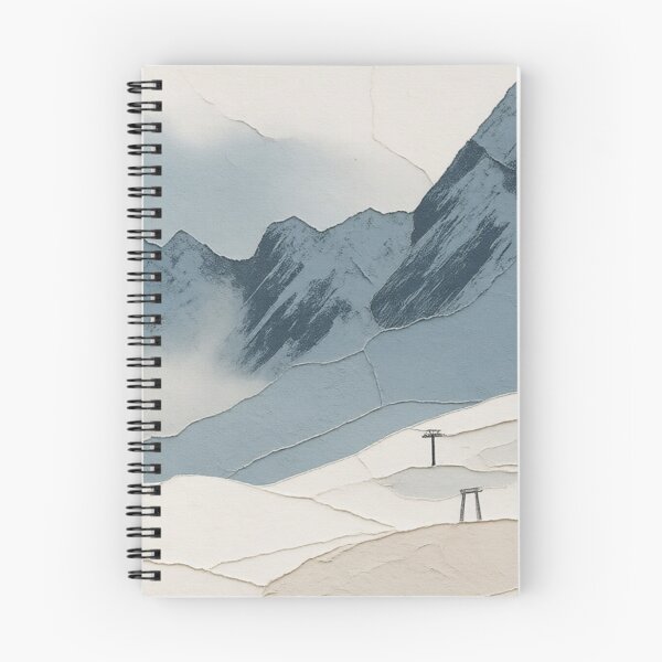 Item preview, Ski Lift Towers on Snowy Mountain Resort Slope Illustration designed and sold by BlueBerry45.