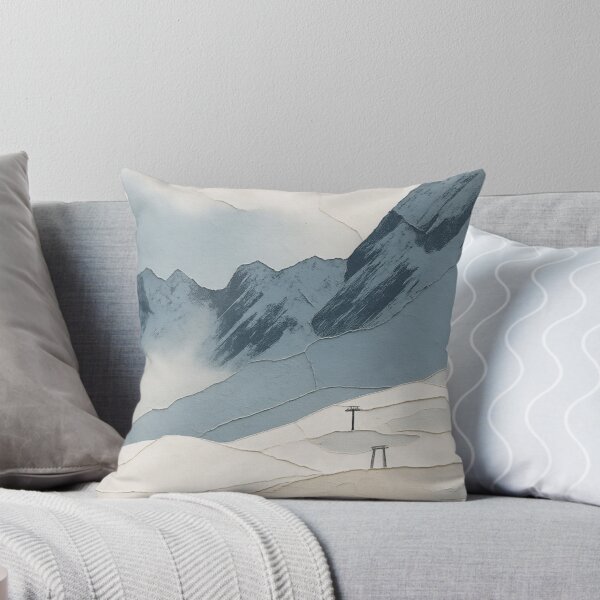 Item preview, Ski Lift Towers on Snowy Mountain Resort Slope Illustration designed and sold by BlueBerry45.