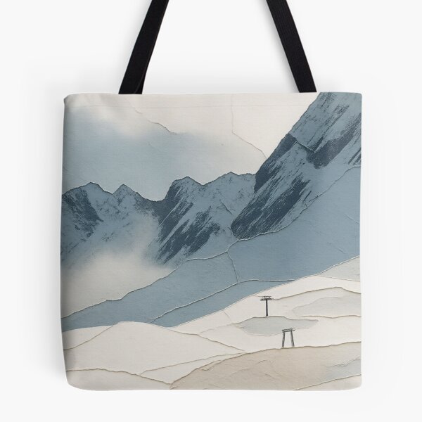 Item preview, Ski Lift Towers on Snowy Mountain Resort Slope Illustration designed and sold by BlueBerry45.