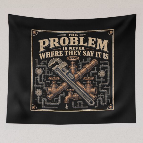 Item preview, The Problem Is Never Where They Say It Is Funny Plumber  designed and sold by freshwear design.